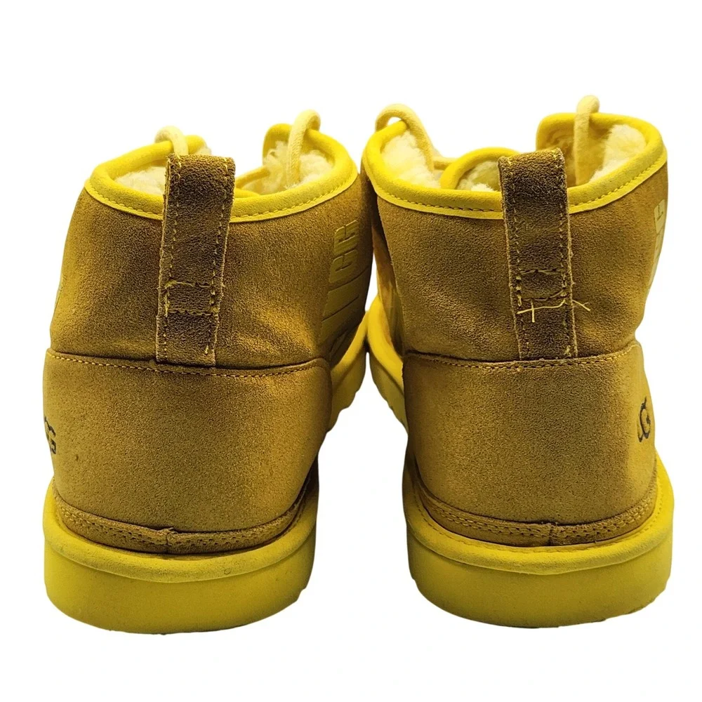 UGG Neumel Graphic Boots Mens 15 Yellow Suede Logo Chukka 1134853 Rare